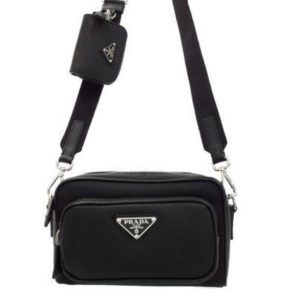 Prada Re Nylon Saffiano Leather Shoulder Bag - Picture 1 of 8